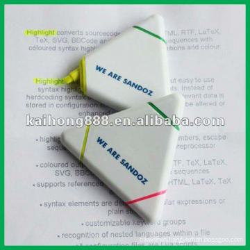 Non-toxic 3 in 1 Highlighter Pen with triangle shape